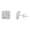 .925 Sterling Silver 1/2 Cttw Round-Cut Diamond Stud Earrings