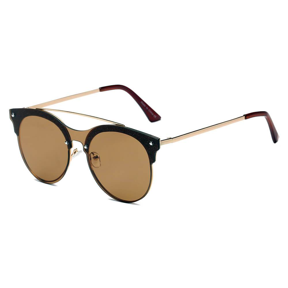 ENDICOTT | Round Circle Brow-Bar Tinted Lens Sunglasses