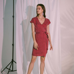 Pragma Wrap Dress in Claret