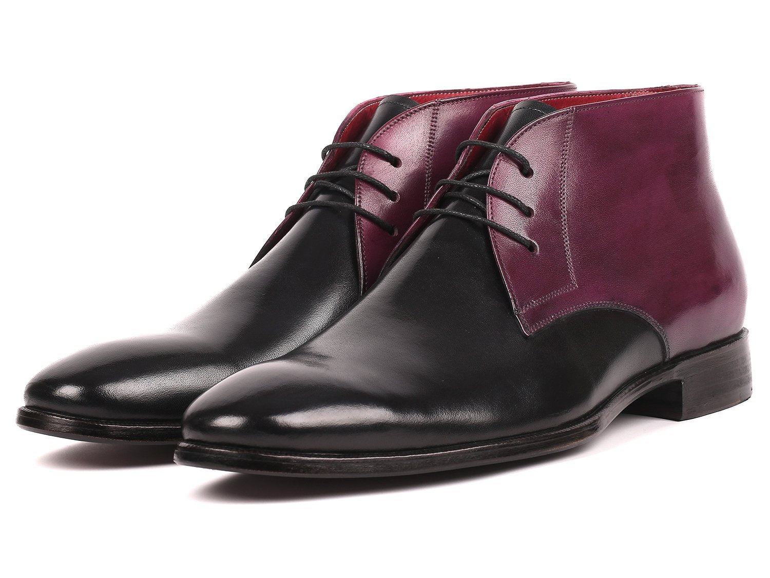 Bottes Chukka Paul Parkman pour hommes noir et violet (ID#CK68H1)