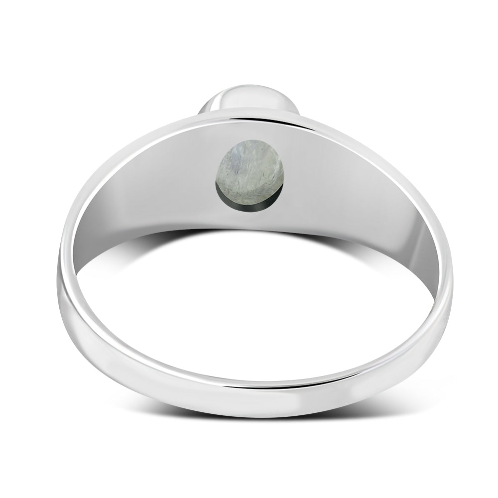 Ethnic Rainbow Moonstone Silver Ring