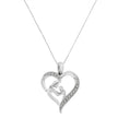 .925 Sterling Silver 1/10 Cttw Diamond Heart and Mother