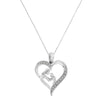 .925 Sterling Silver 1/10 Cttw Diamond Heart and Mother