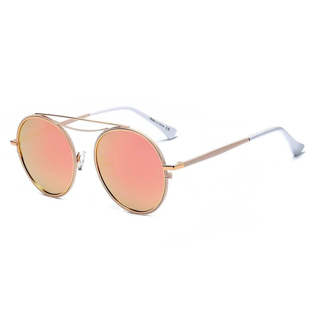 FAIRFAX | Polarized Circle Round Brow-Bar Fashion Sunglasses