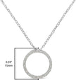 .925 Sterling Silver 3/4 Cttw Round-Cut Diamond Open Circle Halo 18