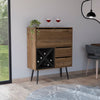 Bar Octupos, One Cabinet, Two Drawers - Mahogany / Black