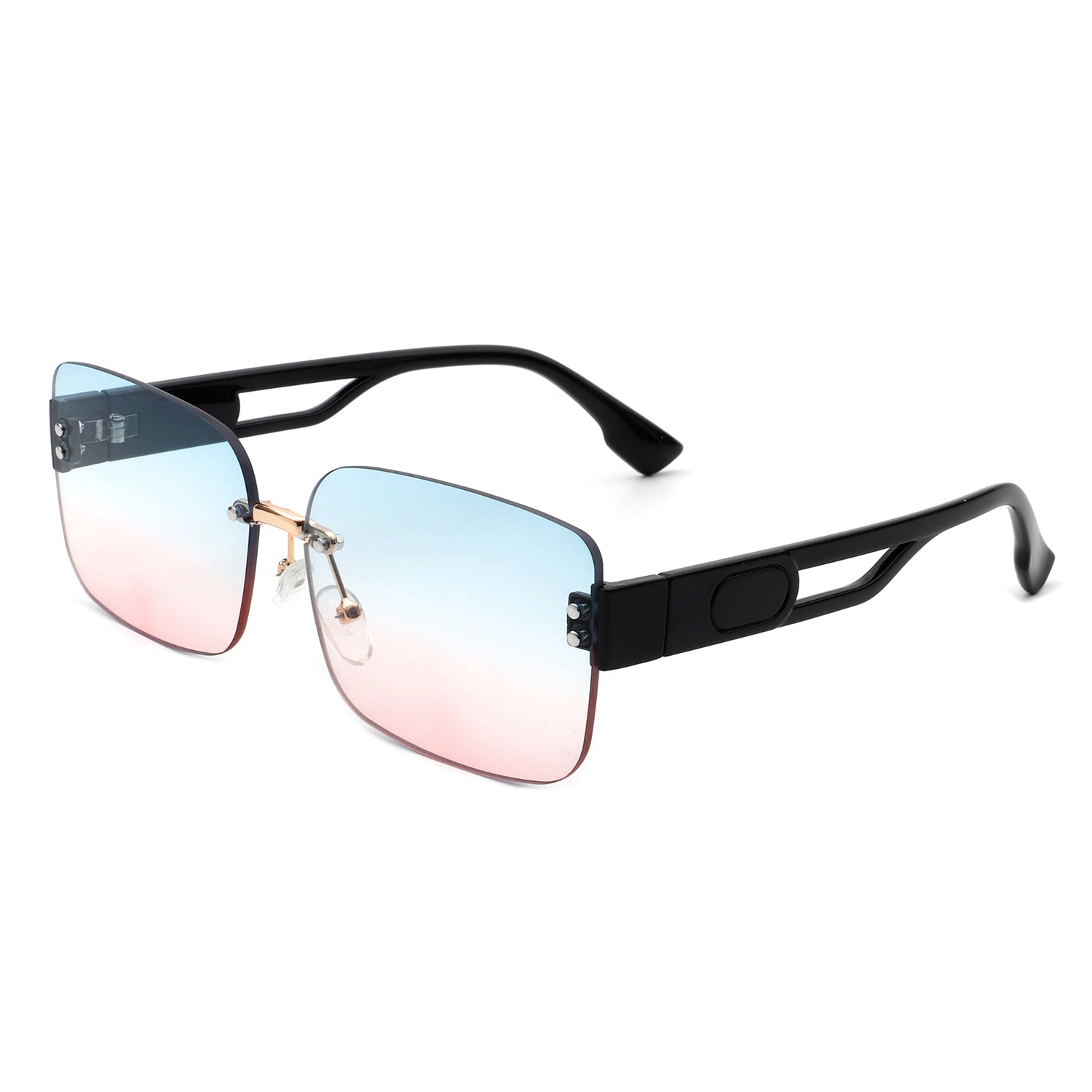 Dreamsea - Rectangle Classic Rimless Square Retro Tinted Fashion Sunglasses