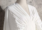 Robe chemise plissée à manches longues Sakiya - Blanc