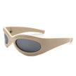 Albion - Oval Wrap Around Retro Round Fashion Sunglasses