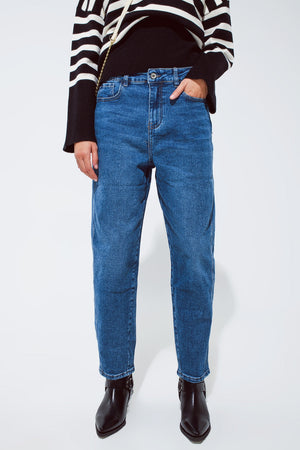 Jean boyfriend oversize bleu foncé