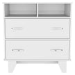 Double Drawer Dresser Arabi, Two Shelves - White