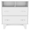 Double Drawer Dresser Arabi, Two Shelves - White