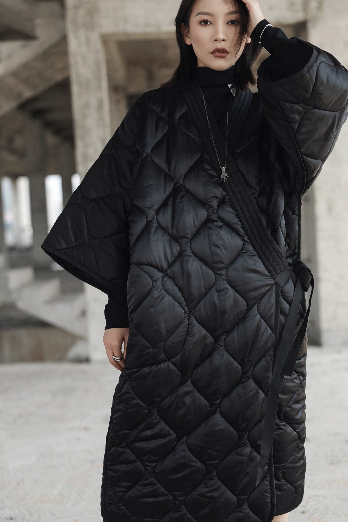 Satoko V-Collar Quilted Coat