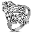 Bague longue en argent sterling de style victorien