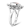 Celtic Knot Garnet Stone Silver Ring