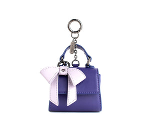 Cottontail Mini - Porte-clés de sac en cuir végétalien violet