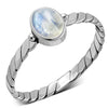 Twisted Rainbow Moonstone Sterling Silver Ring