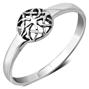 Delicate Plain Silver Celtic Knot Ring,