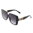 Lunacove - Square Retro Oversize Fashion Flat Top Women Sunglasses