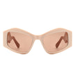 Shimmerz - Square Oversize Irregular Wavy Temple Design Fashion Sunglasses