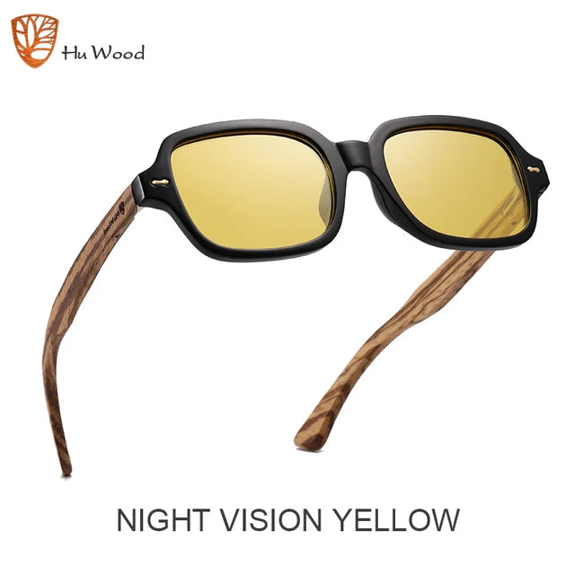 Night Vision Lens Wood Sunglasses