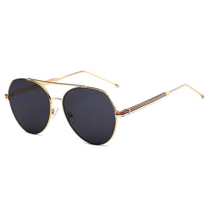 ERIE - Modern Teardrop Aviator Flat Mirrored Flat Lens Sunglasses