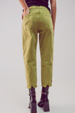 Cotton Mid Rise Slouchy Jean in Acid Lime