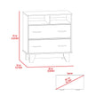 Commode Double Tiroir Arabi, Deux Étagères - Gris Clair / Blanc