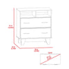 Double Drawer Dresser Arabi, Two Shelves - White