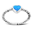 Synthetic Opal Heart Sterling Silver Ring