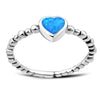 Synthetic Opal Heart Sterling Silver Ring