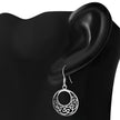 Medium Round Celtic Knot Silver Earrings