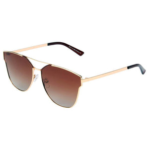 MULA | SHIVEDA PJ711 - Women Polarized Horn Rim Round Cat Eye Sunglasses