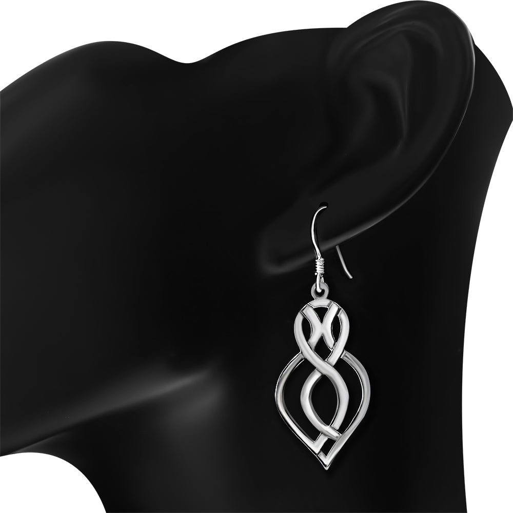 Boucles d'oreilles celtiques longues en argent sterling