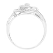 Bague double cœur en or blanc 14 carats avec diamants 1/10 Cttw