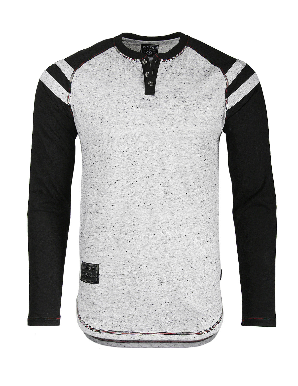 ZIMEGO Men's Long Sleeve Double Layered Y-Neck Fashion Henley - ZGLS247