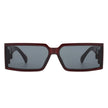 Daylumin - Rectangle Retro Chunky Square Wrap Around Sunglasses