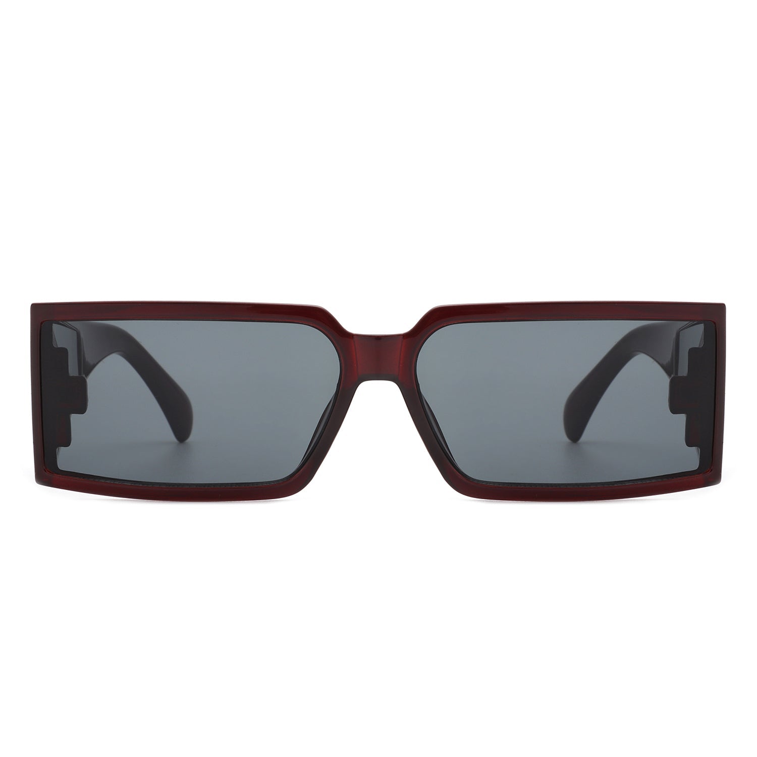 Daylumin - Rectangle Retro Chunky Square Wrap Around Sunglasses