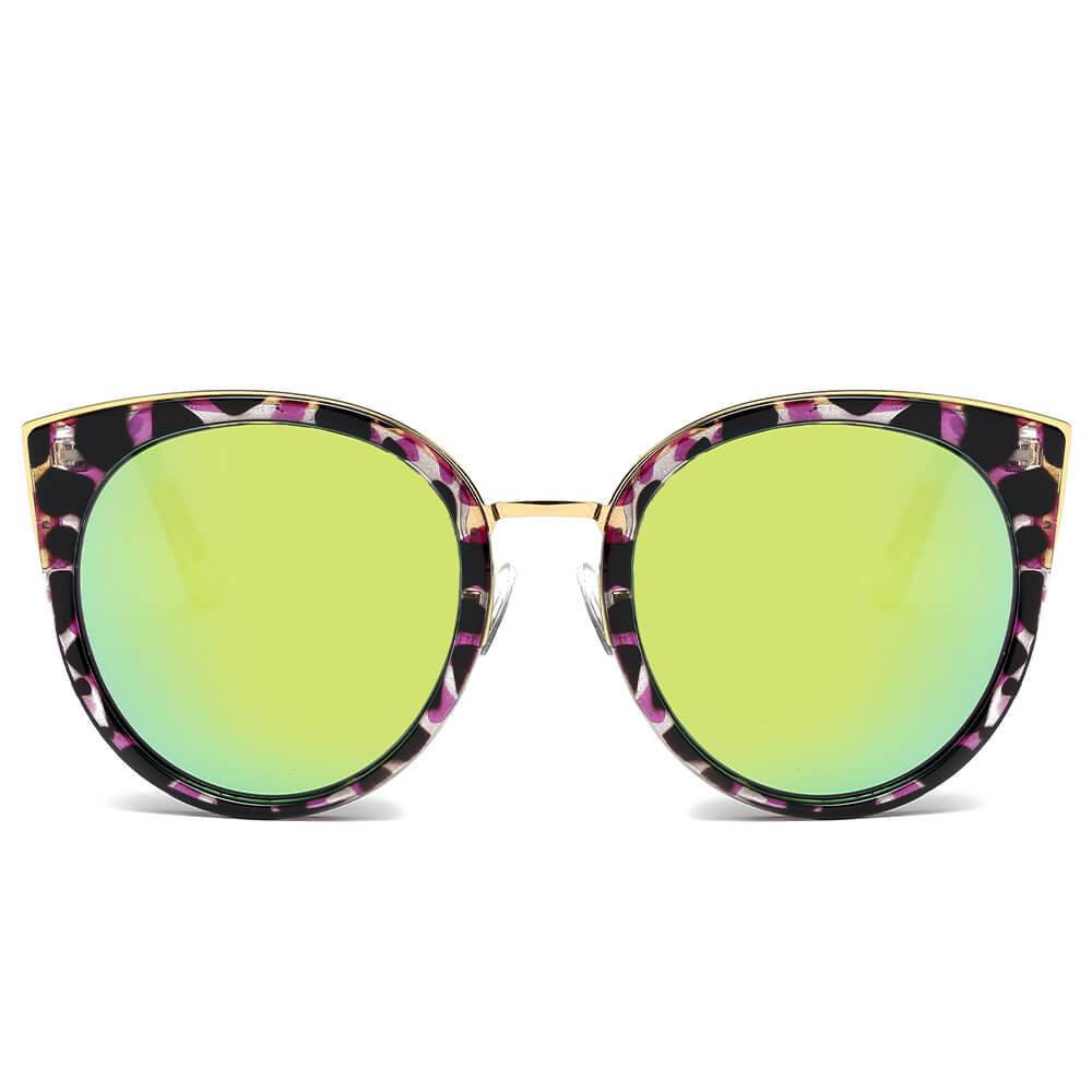 HOLMDEL | Women's Iconic Mirrored Lens Cat Eye Sunglasses