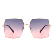 Benazia - Square Oversize Flat Top Large Tinted Women Fashion Sunglasses