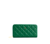 Uptown Quilted - Dark Green Zipper Wallet