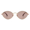 Ufril - Oval Retro Geometric Round Glitter Fashion Sunglasses