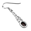 Garnet Long Celtic Knot Silver Earrings