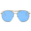 LOUDON | Oversize Tinted Lens Round Aviator Sunglasses