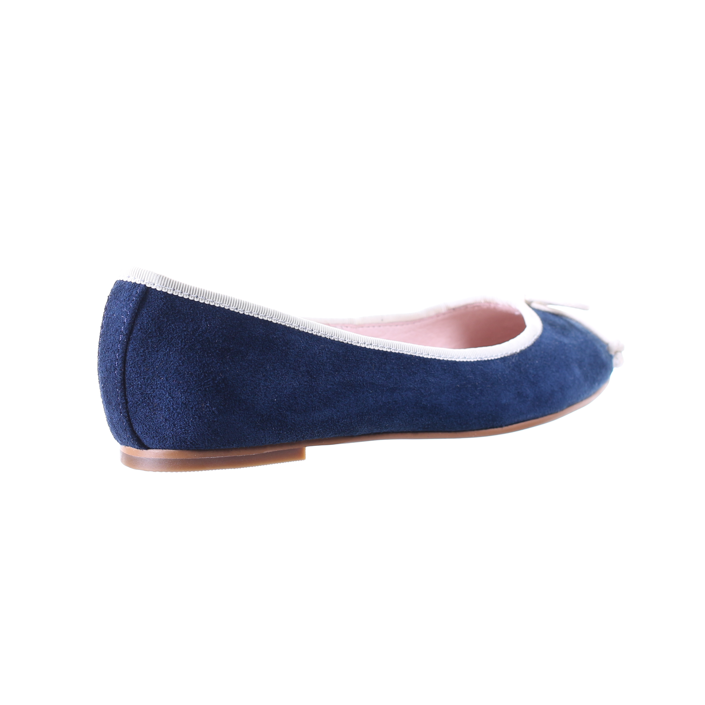 Bow Suede Ballerina (Navy)