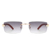 Oceanize - Rectangle Rimless Retro Frameless Fashion Tinted Sunglasses