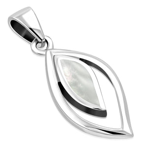 Pendentif en argent goutte de nacre