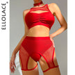 4-Pieces Lingerie Fish Net Set