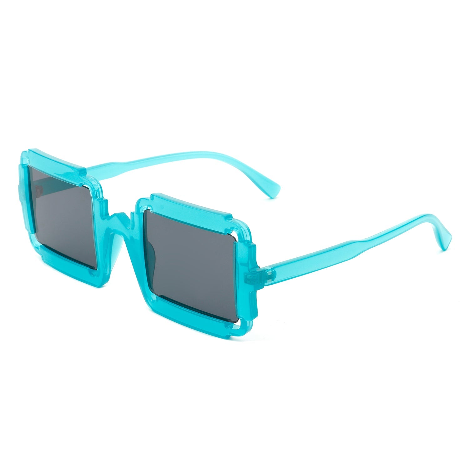 Luminite - Square Retro Irregular Frame Futuristic Fashion Tinted Sunglasses