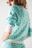 Lightweight Knitted Cardigan in Turquoise Animal Print